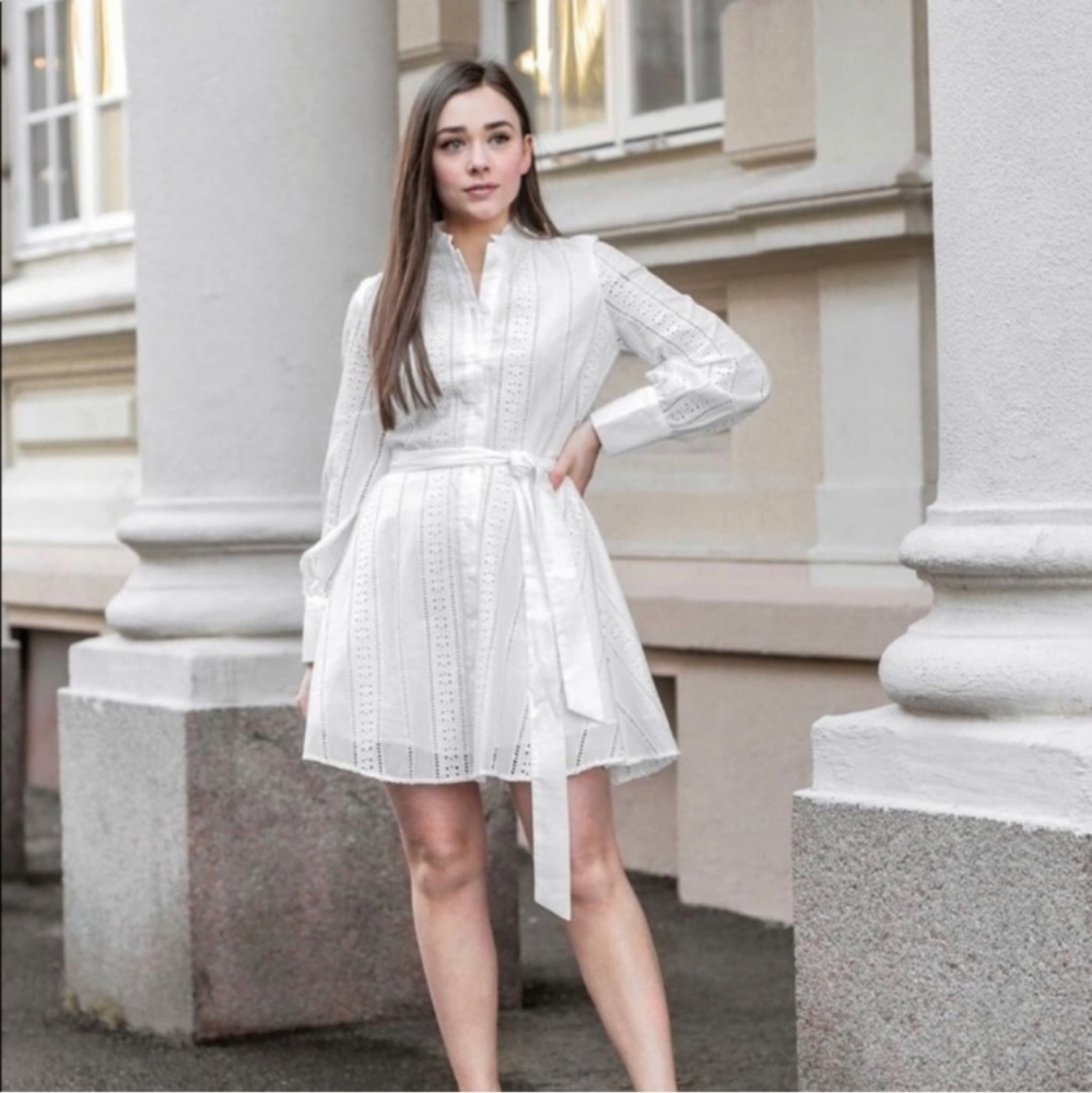 Zara Eyelet Shirt Dress